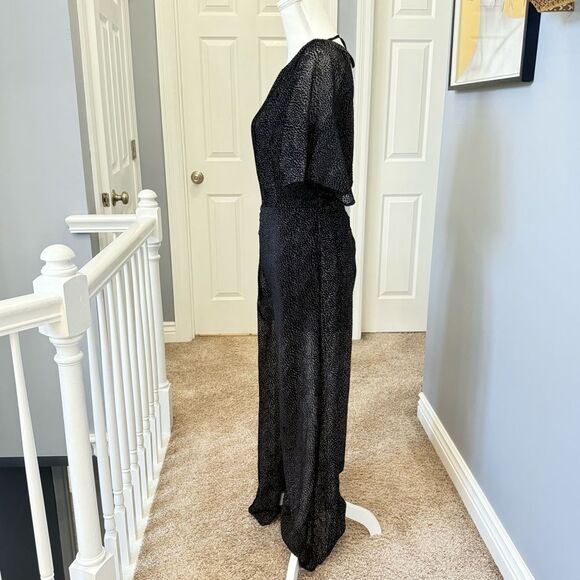 NWT Line & Dot Black & White Polka Dot Backless Wide Leg Jumpsuit  Sz Medium - Picture 4 of 13